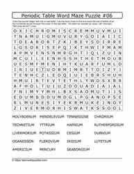 Periodic Table Word Maze#06