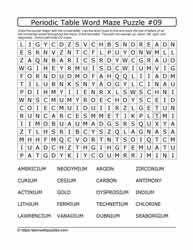 Periodic Table Word Maze#09