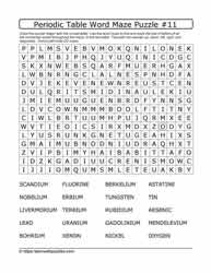 Periodic Table Word Maze#11