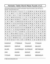 Periodic Table Word Maze#12