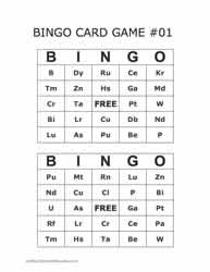 Periodic Table Bingo Cards 5-6