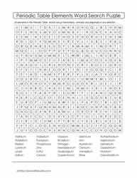 Periodic Table Word Search #03
