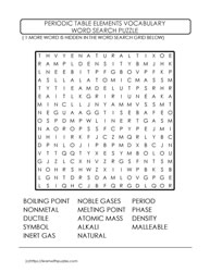 Periodic Table Wordsearch Challenge 9