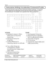 Persuasive Writing Crossword and Google Quiz #03a
