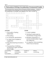 Persuasive Writing Crossword and Google Quiz #06a