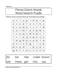 Primer Dolch Word Search #04