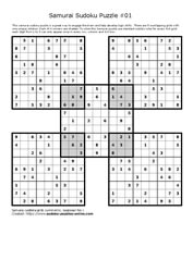 Samurai Sudoku Puzzle 01