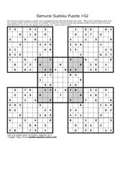 Samurai Sudoku Puzzle 02