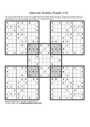Samurai Sudoku Puzzle 03