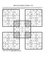 Samurai Sudoku Puzzle 10