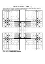 Samurai Sudoku Puzzle 11