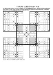 Samurai Sudoku Puzzle 15