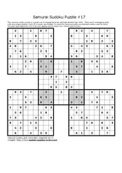 Samurai Sudoku Puzzle 17