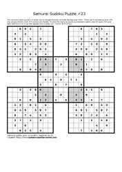 Samurai Sudoku Puzzle 23