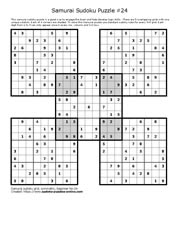 Samurai Sudoku Puzzle 24