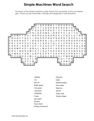 Simple Machines Wordsearch