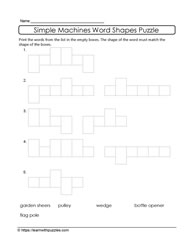 Simple Machines-WordShapes Puzzle