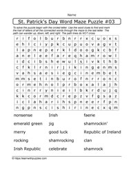 St. Patrick's Day Word Maze #03