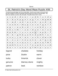 St. Patrick's Day Word Maze #06