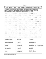 St. Patrick's Day Word Maze #07