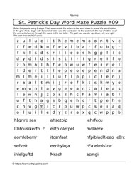 St. Patrick's Day Word Maze #09