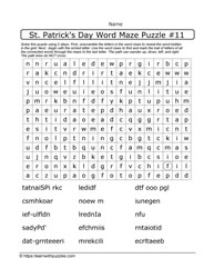 St. Patrick's Day Word Maze #11