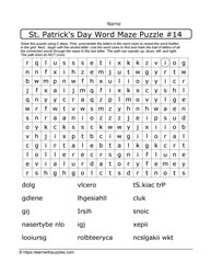 St. Patrick's Day Word Maze #14