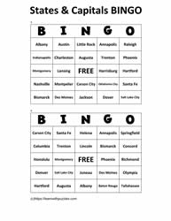 States Capitals Bingo Cards 5-6
