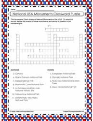 Crossword Puzzle-States Monuments
