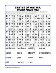 States of Matter Word Maze#03