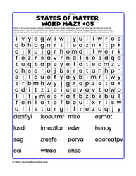 States of Matter Word Maze#05