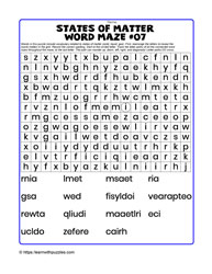 States of Matter Word Maze#07