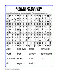 States of Matter Word Maze#08