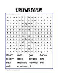 States of Matter Wordsearch#01