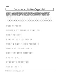 Summer Cryptolist Puzzle #34