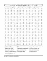 Summer Activities Word Search #04