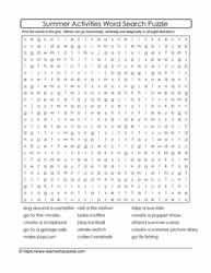 Summer Activities Word Search #06