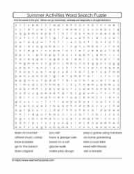 Summer Activities Word Search #10