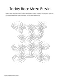 Teddy Bear Maze Puzzle