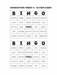 Thanksgiving Bingo Cards 11-12