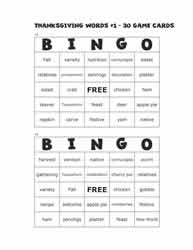 Thanksgiving Bingo Cards 13-14