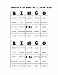Thanksgiving Bingo Cards 19-20