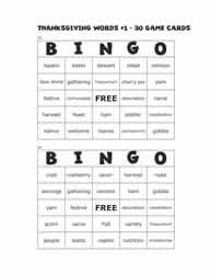 Thanksgiving Bingo Cards 23-24