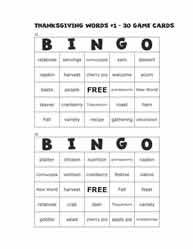 Thanksgiving Bingo Cards 25-26