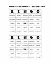 Thanksgiving Bingo Cards 29-30