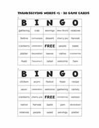 Thanksgiving Bingo Cards 3-4