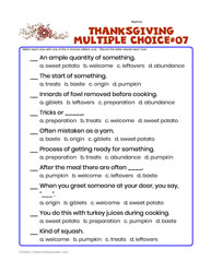 Thanksgiving Multiple Choice #07
