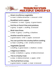 Thanksgiving Multiple Choice #13