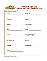 Thanksgiving Scrambled Letters #15