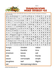 Thanksgiving Word Search #02